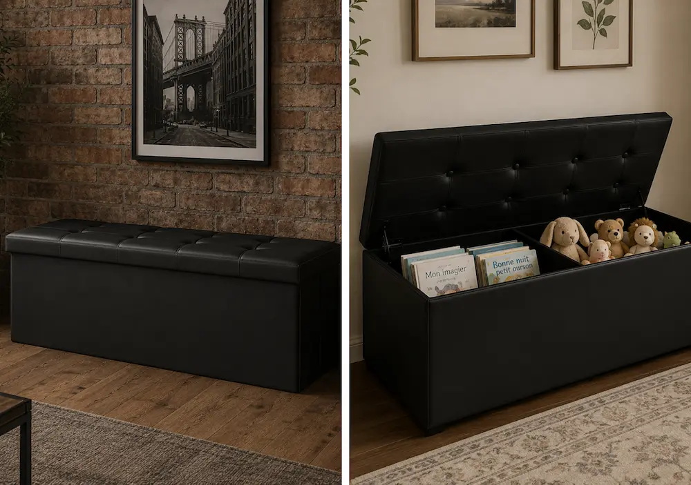 Aménagement avec banc coffre de rangement
