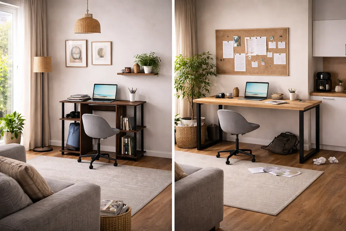 Transformation d’un espace avec un bureau pliable