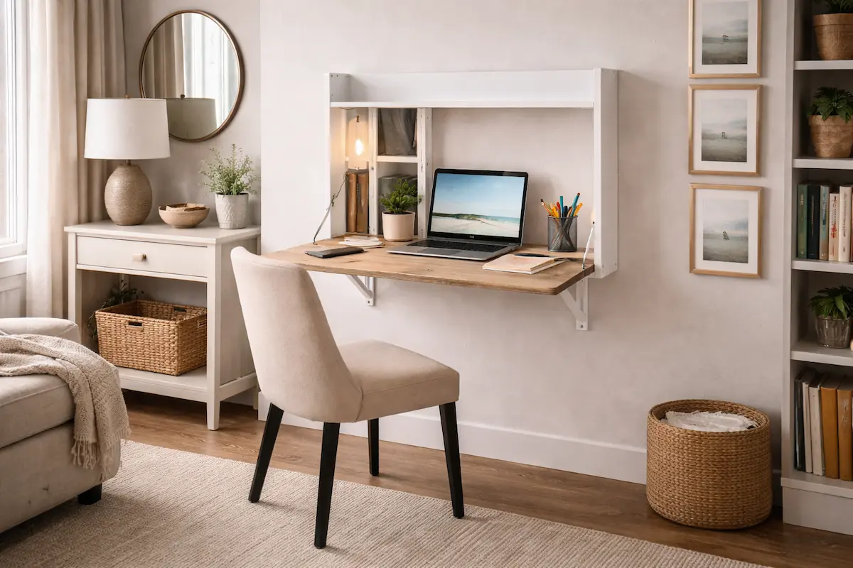 Bureau intégré dans un studio moderne