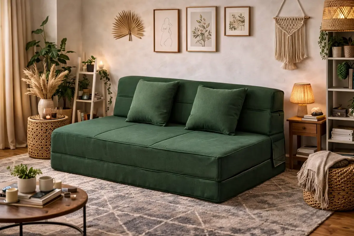 Canapé convertible confortable dans un studio