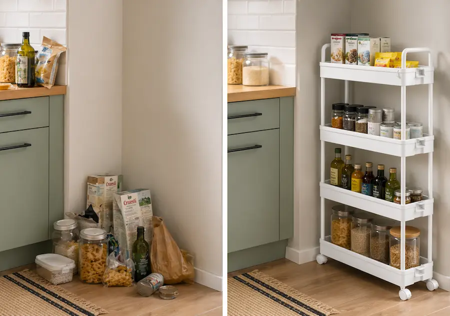 Avant après desserte cuisine