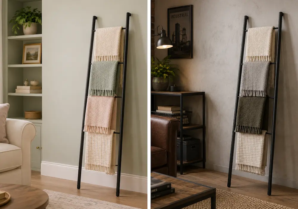 Échelle de rangement dans un intérieur moderne