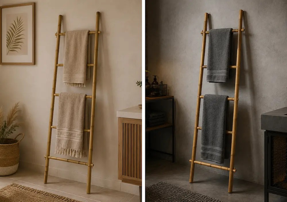 Échelle de rangement dans un petit espace