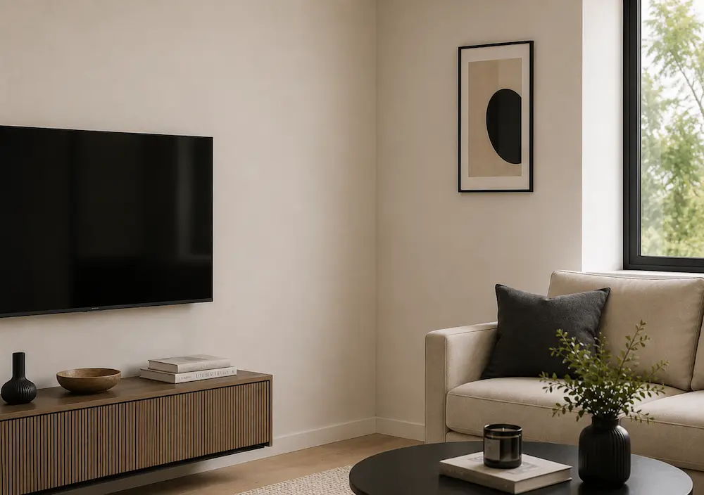 Angle vide dans un petit salon