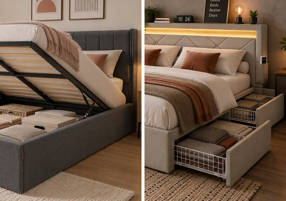 Trois types de lits coffres adaptés aux petites chambres