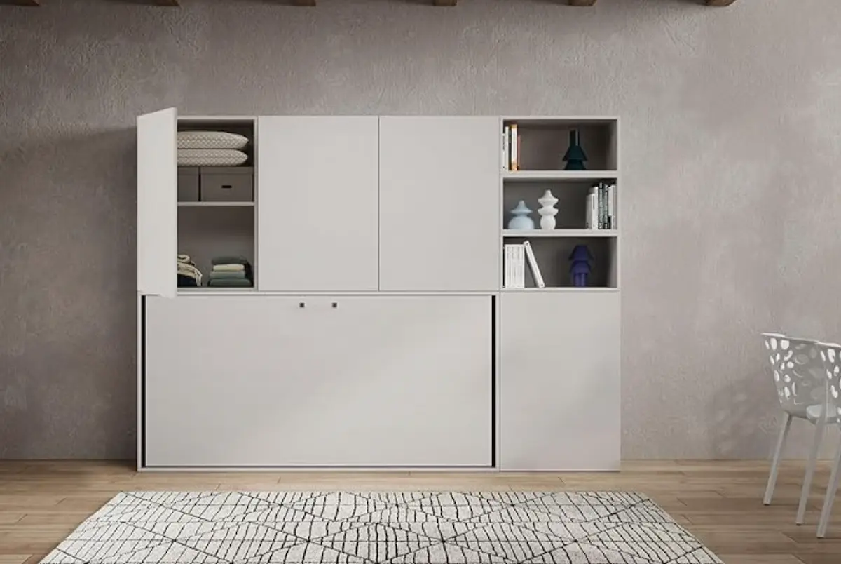 Aménagement optimisé avec lit escamotable horizontal