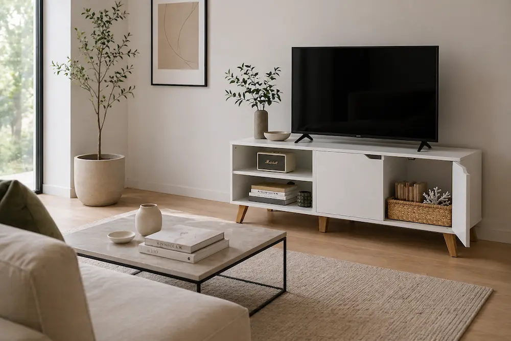 Organisation meuble TV compact