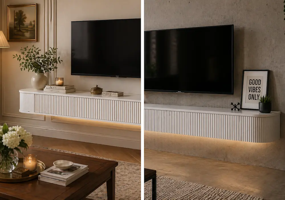 Optimisation petit salon meuble TV