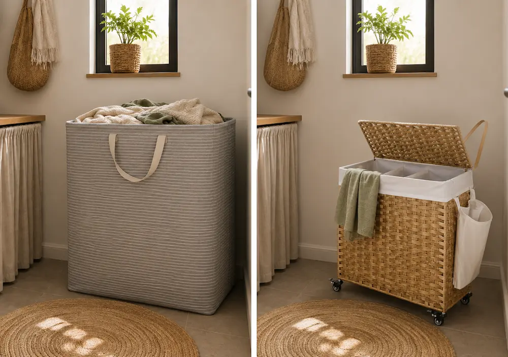Avant après avec panier à linge compact