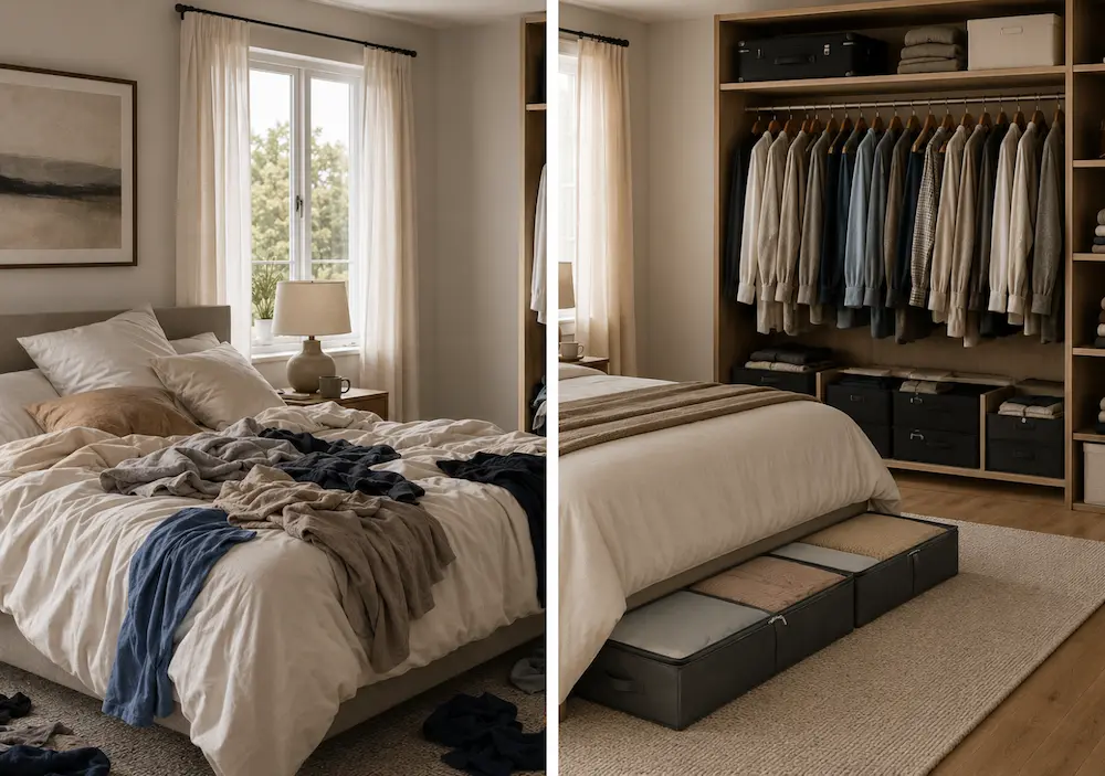Avant après rangement sous lit design