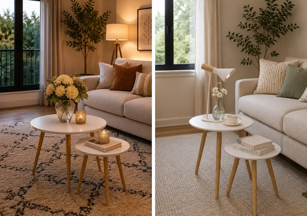 Optimisation petit salon avec table d’appoint