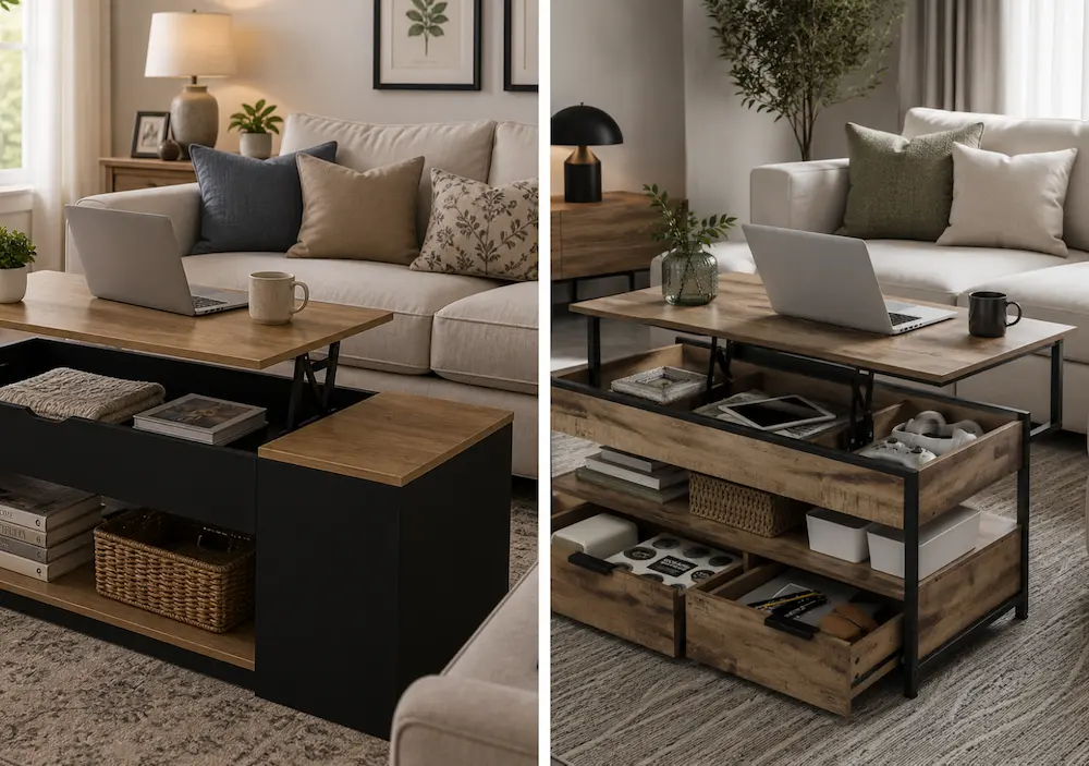 Différents types de tables basses relevables