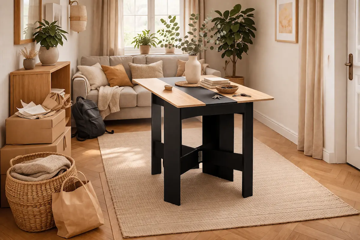 Table console extensible utilisée pour recevoir