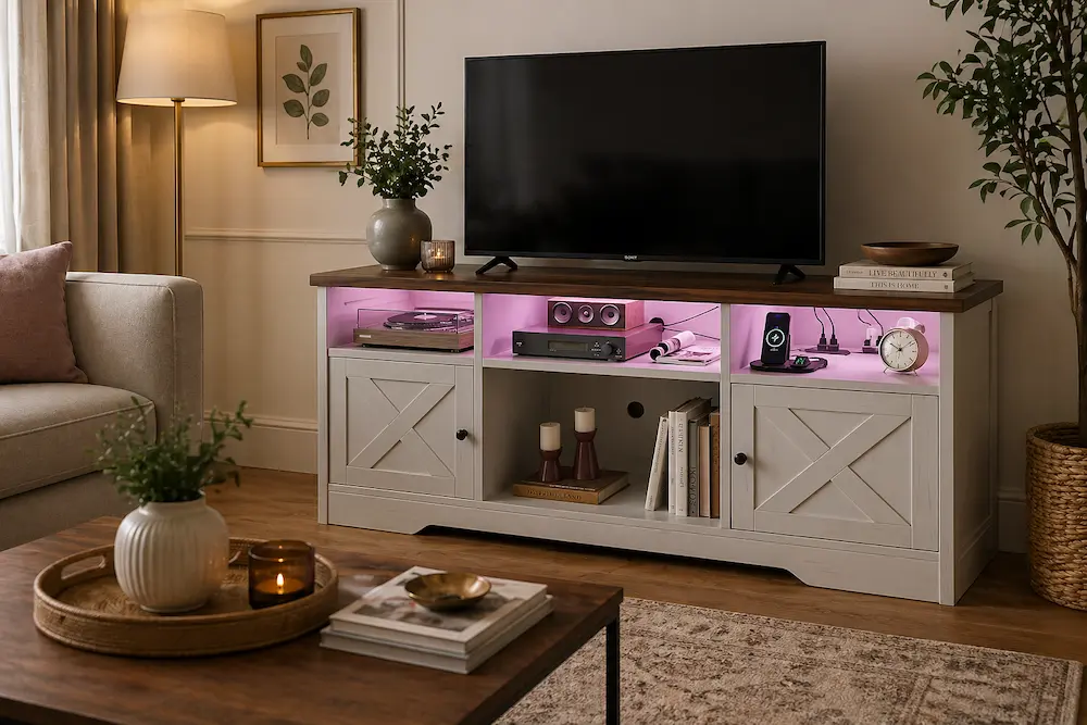 Meuble TV gain de place dans un petit salon moderne