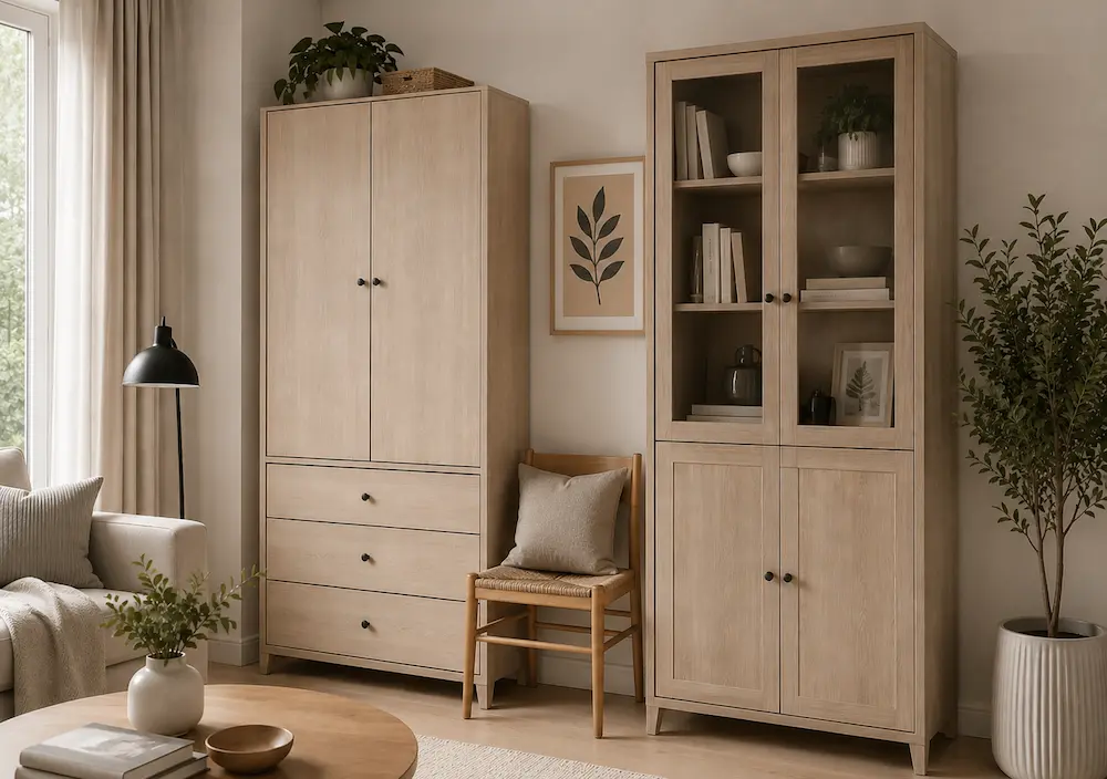 Petit espace vide entre deux meubles dans un salon