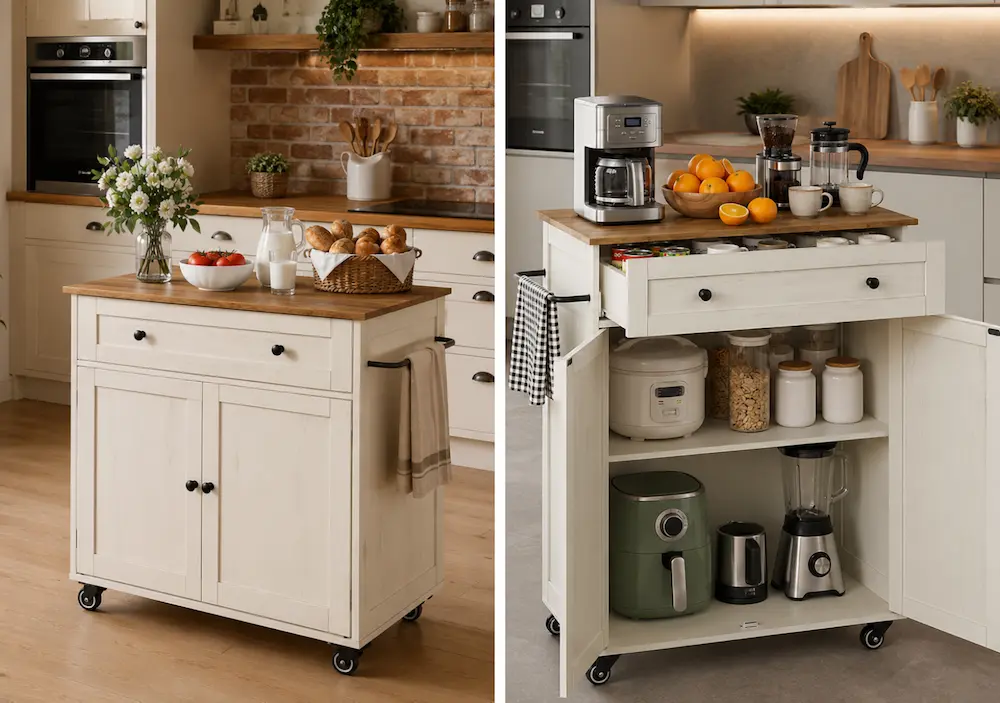 Différents types d'îlots de cuisine pour petit espace