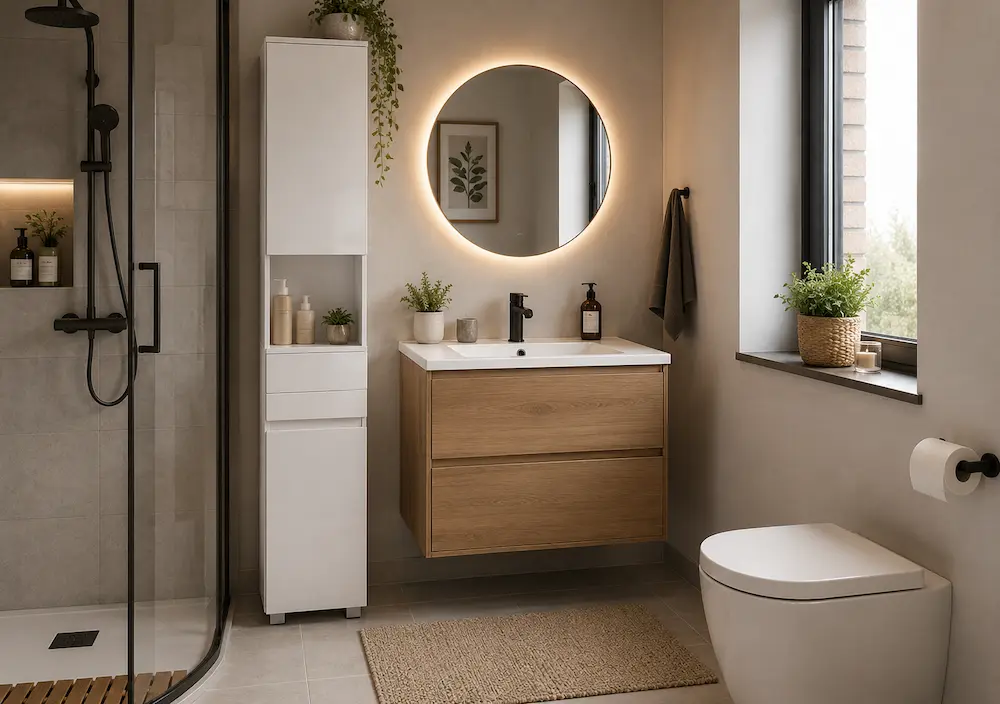 Utilisation meuble colonne étroite salle de bain