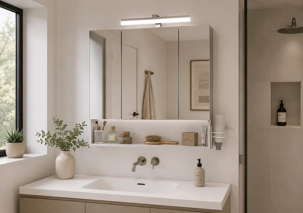 Organisation d'un miroir armoire