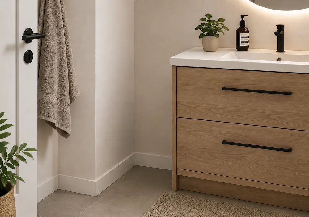 Petit espace inutilisé entre un meuble et un mur
