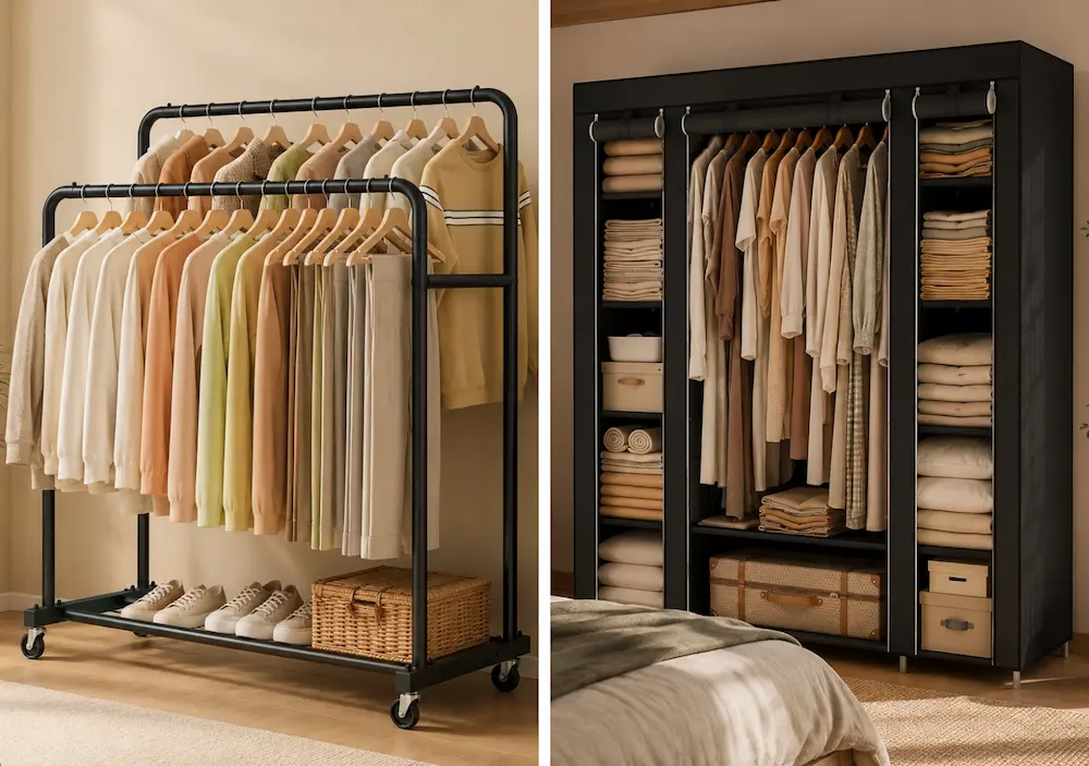 Différents types de penderies adaptées aux petits espaces