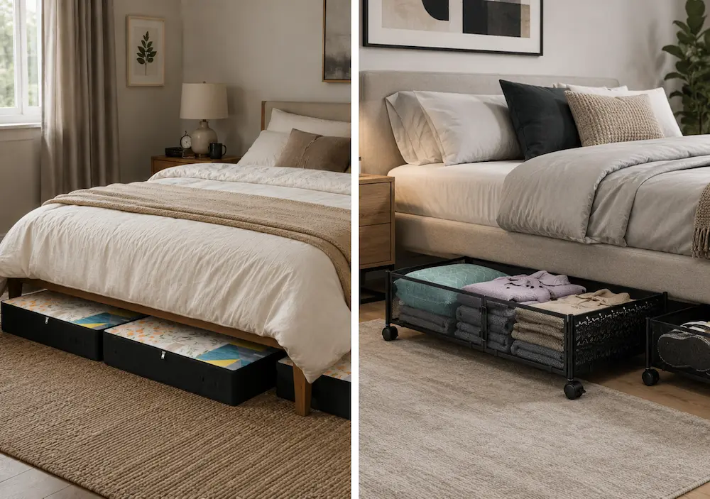 Différents types de rangements sous lit