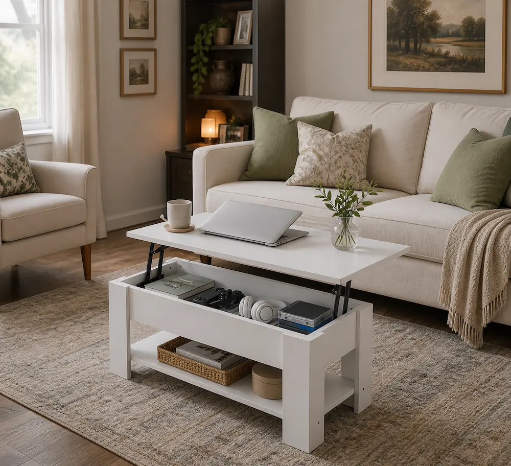 Organisation table relevable compacte