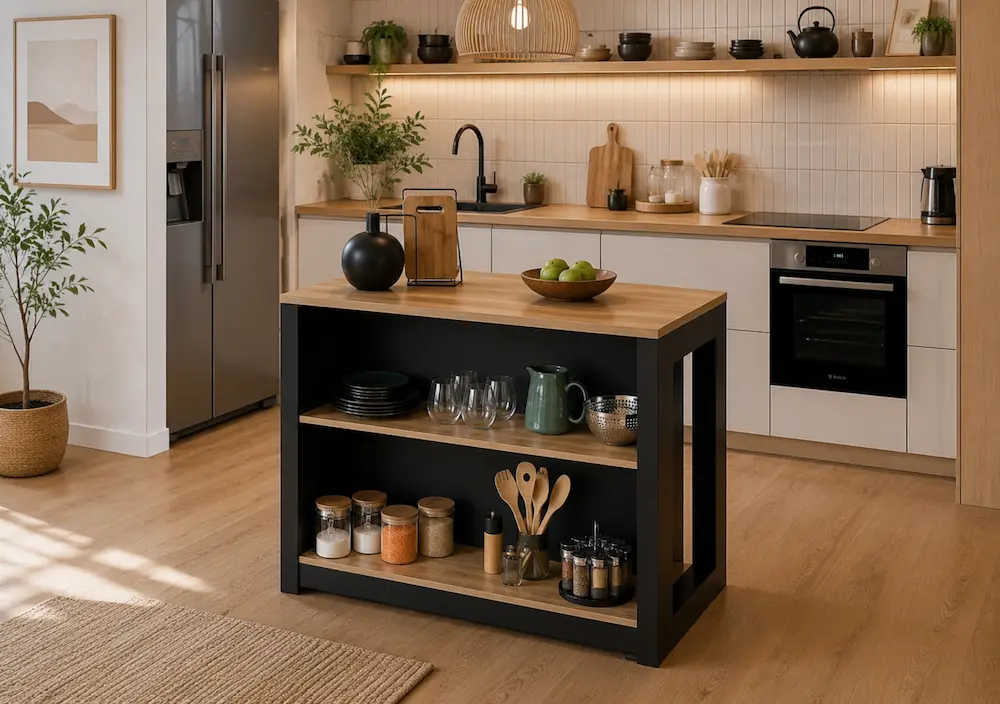 Îlot de cuisine étroit pour petit espace