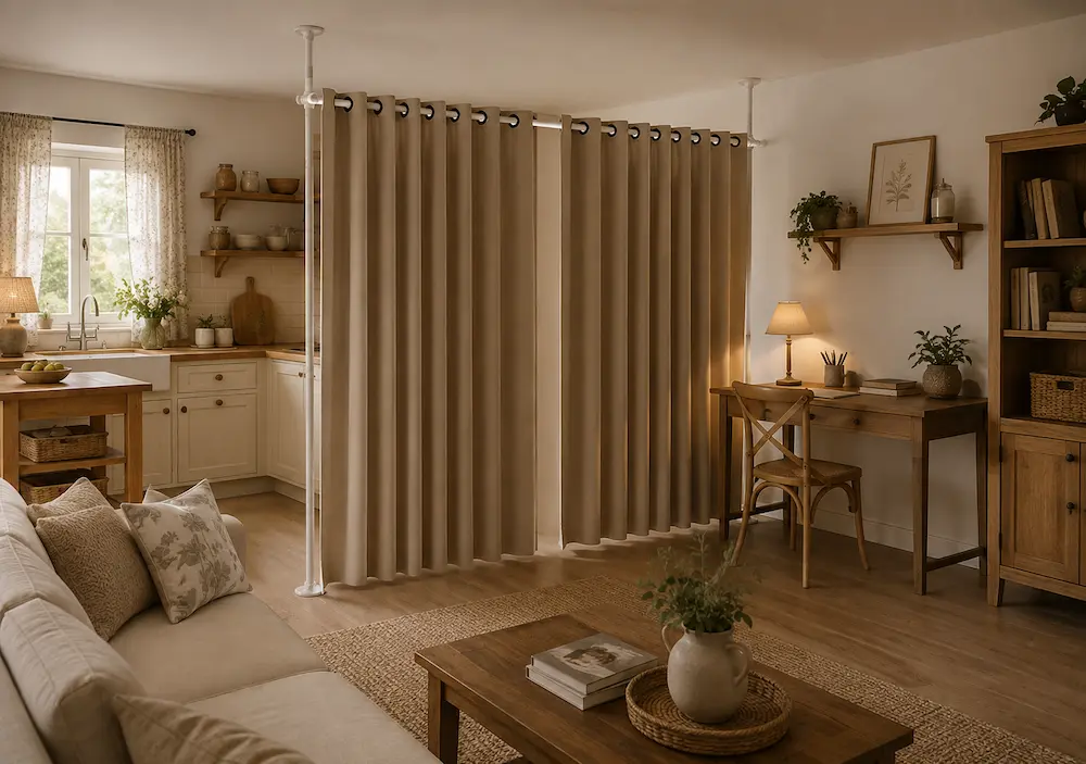 Séparateur de pièce extensible dans un petit logement